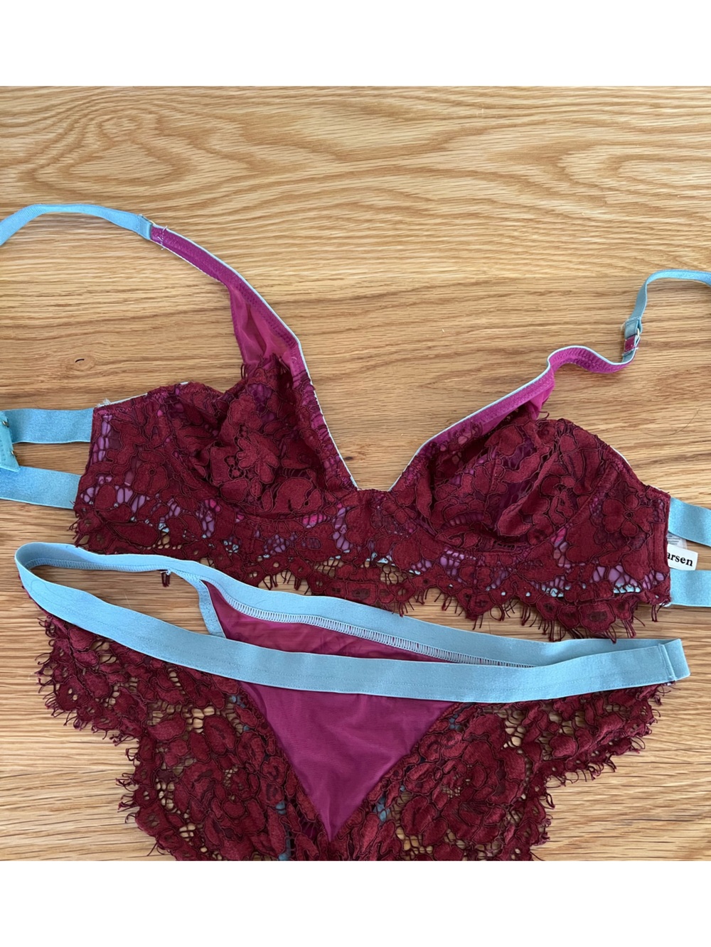 Dora Larsen Rosa High Apex Underwire Bra 32B & Lace Knickers US 4 UK 8 Set